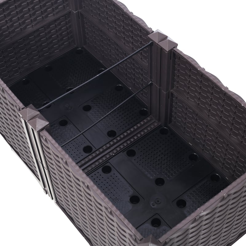 Anmytek Deep Raised Garden Bed Self Watering Plastic Planter Box for Vegetables Flowers and Herbs 31.5L x 15.7W x 14.7H