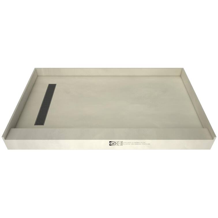 Tile Redi RT3054LPVC Redi Trench 54" x 30" Rectangular Shower Base - Brushed Nickel