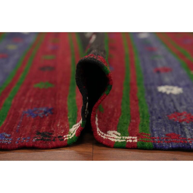 Hand Woven Oriental 100% Wool Carpet Southwestern Tribal Red Kilim Area Rug - 7' 11'' X 4' 11''
