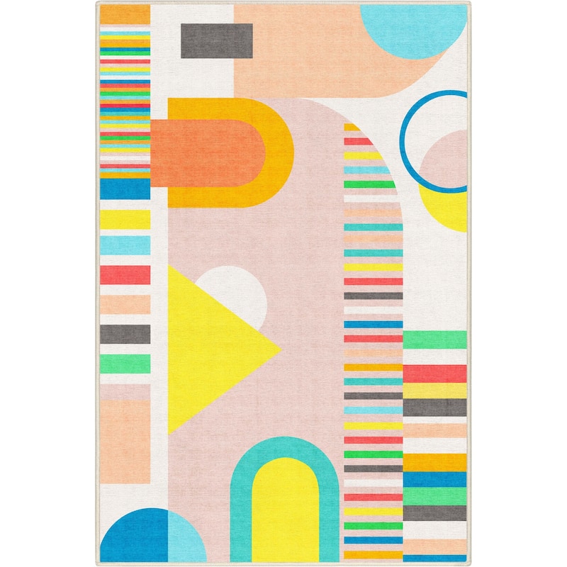 Well Woven Apollo Parade Modern Geometric Kids Flat-Weave Area Rug