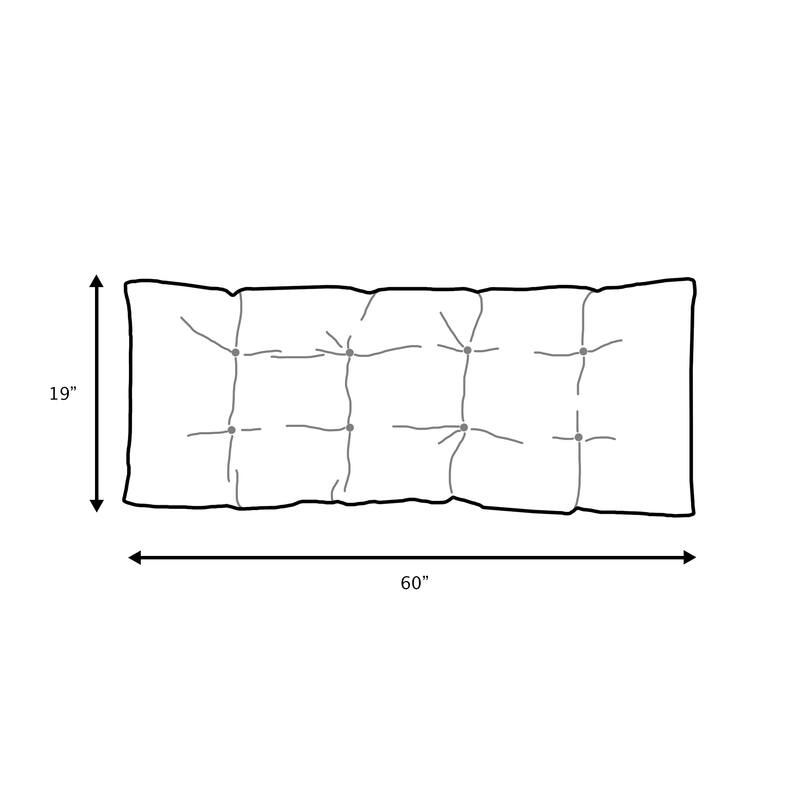 Sorra Home Sunbrella Cast Silver Indoor/Outdoor Tufted Bench Cushion - 60 x 19 x 3