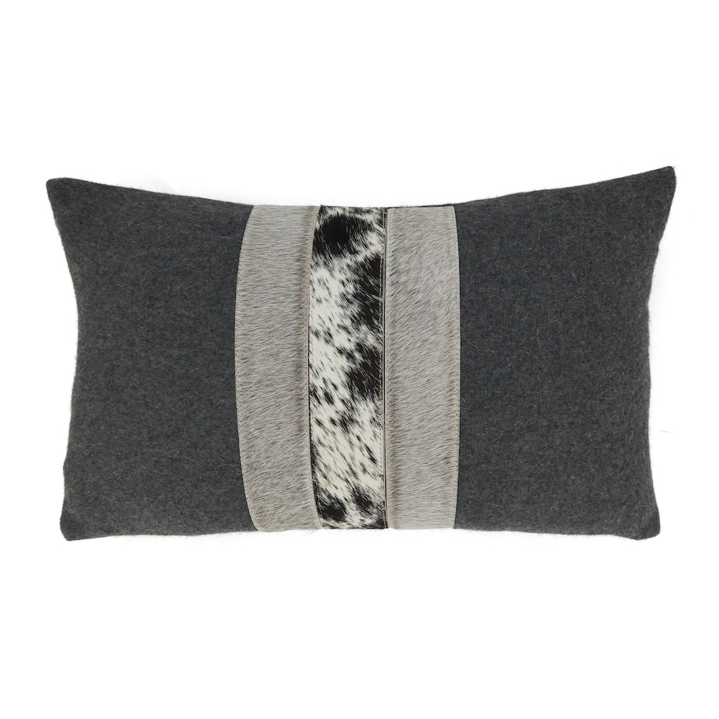 Soft and Cozy Hair On Leather and Felt Throw Pillow