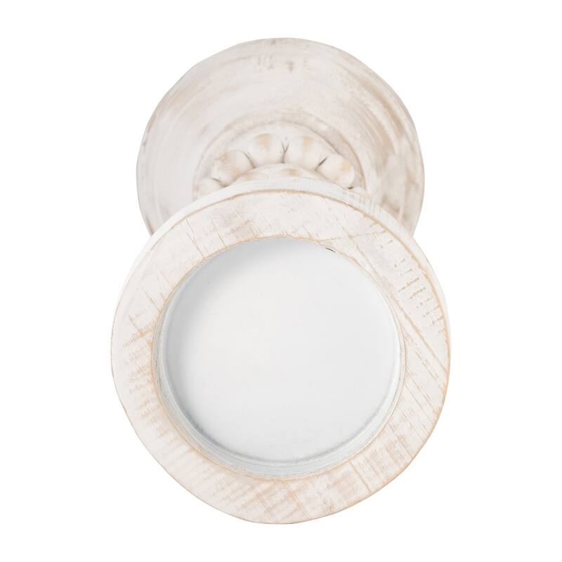 Sagebrook Home Artisanal Wood Pillar Candle Holders