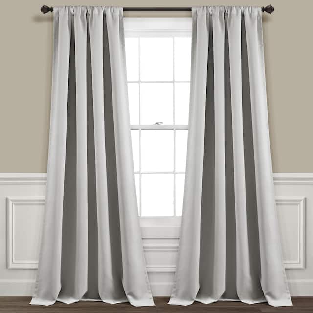 Lush Decor Insulated Rod Pocket Blackout Window Curtain Panel Pair - Light Gray - 95 Inches