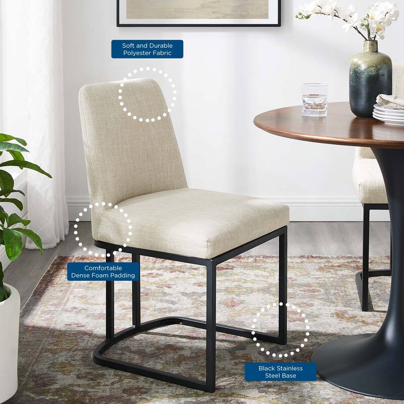 Porch & Den Shadow Hills Upholstered Sled Base Dining Chair