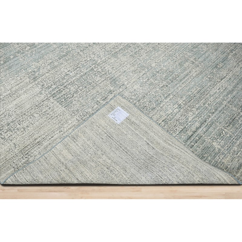 Hand Knotted Hand Made 100% Wool Modern Oriental Area Rug Celadon - 7' 10'' x 9' 9''