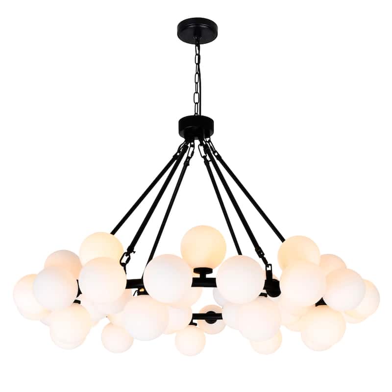 Arya 45 Light Chandelier With Black Finish - Black