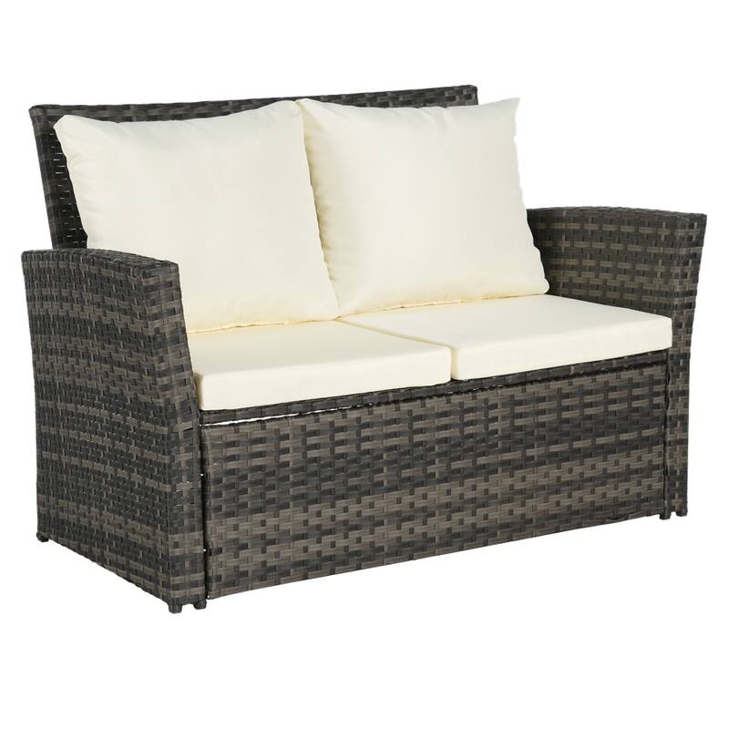 4 Pieces Outdoor Patio Furniture Sets,Garden Rattan Chair Wicker Set - N/A