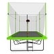 preview thumbnail 2 of 7, 10ft by 17ft Rectangule Trampoline with Green Fabric Black Powder-coated Galvanized Steel Tubes with Basketball Hoop System Adva