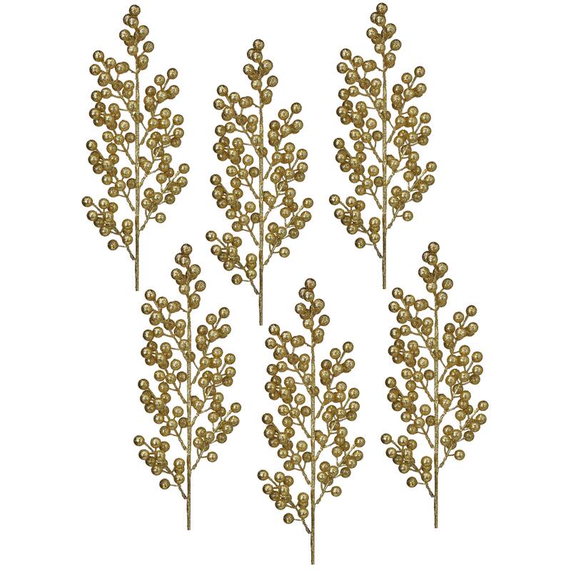 24" Glittered Cluster Berry Spike