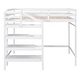 preview thumbnail 29 of 32, Full Size Loft Bed with Built-in Storage Staircase and Hanger, Grey