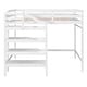 preview thumbnail 11 of 14, Modern Full Size Wood Loft Kids Bed with Built-in Storage Wardrobe,Staircase,Shelves and Hanger for Clothes