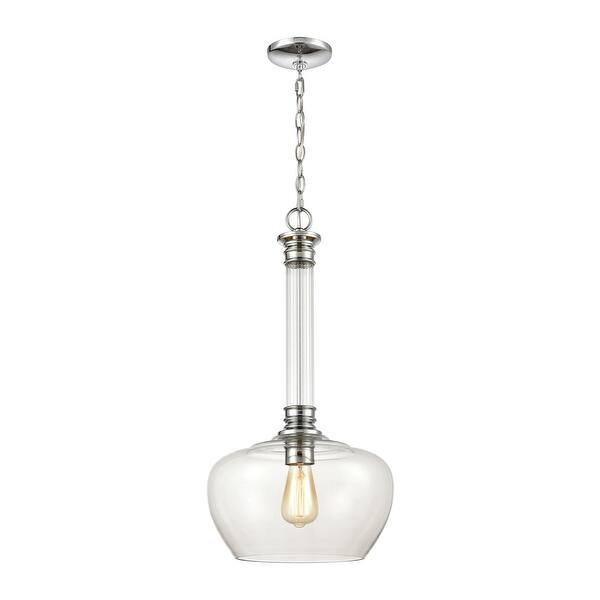 slide 2 of 2, Glasgow 1-Light Pendant in Polished Chrome with Clear Glass
