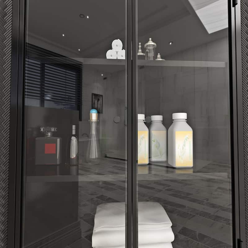 3-Tier Corner Bathroom Cabinet, Storage Cabinet with Tempered Glass Doors, Accent Cabinet with Removeable Shelves