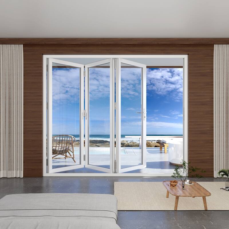 KaMic 96" x 96" 3-Panel Aluminum Patio Folding Door Left to Right-Outswing