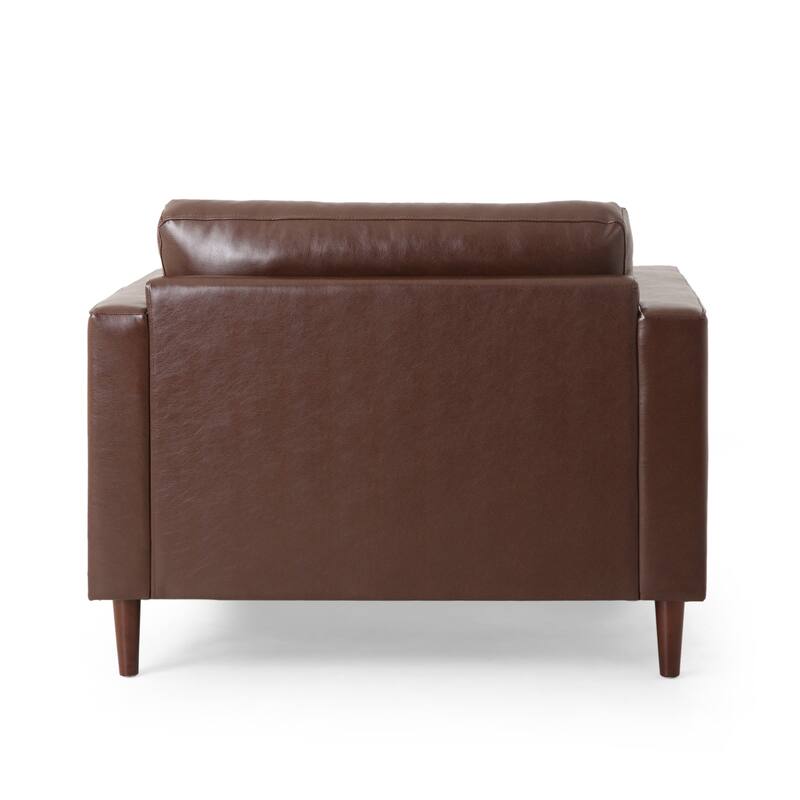 Malinta Contemporary Faux Leather Cushioned Club Chair by Christopher Knight Home