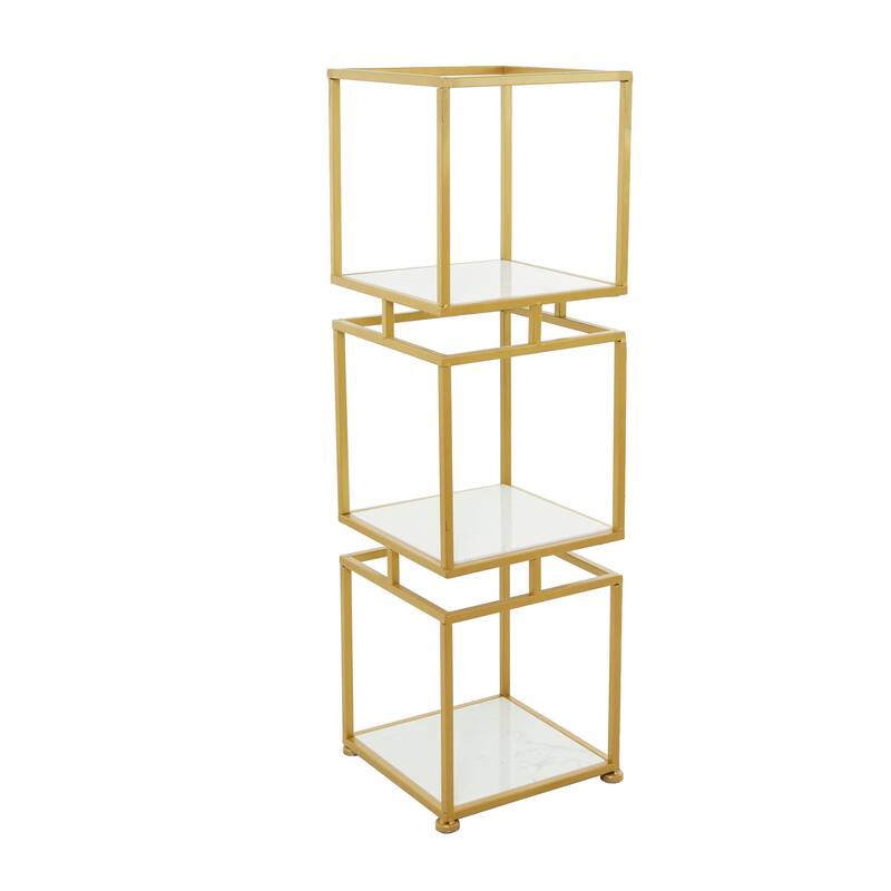 Gold Marble Shelving Unit with 3 Marble Shelves