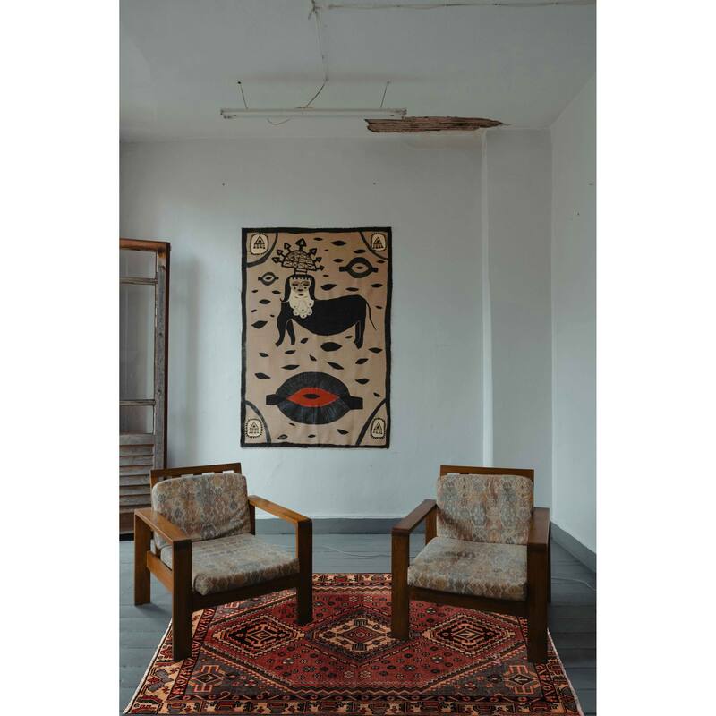 ECARPETGALLERY Hand-knotted Andelz Red Wool Rug - 4'9 x 6'0