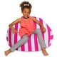 preview thumbnail 176 of 193, Kids Bean Bag Chair, Big Comfy Chair - Machine Washable Cover 38 Inch Large - Canvas Stripes Pink and White