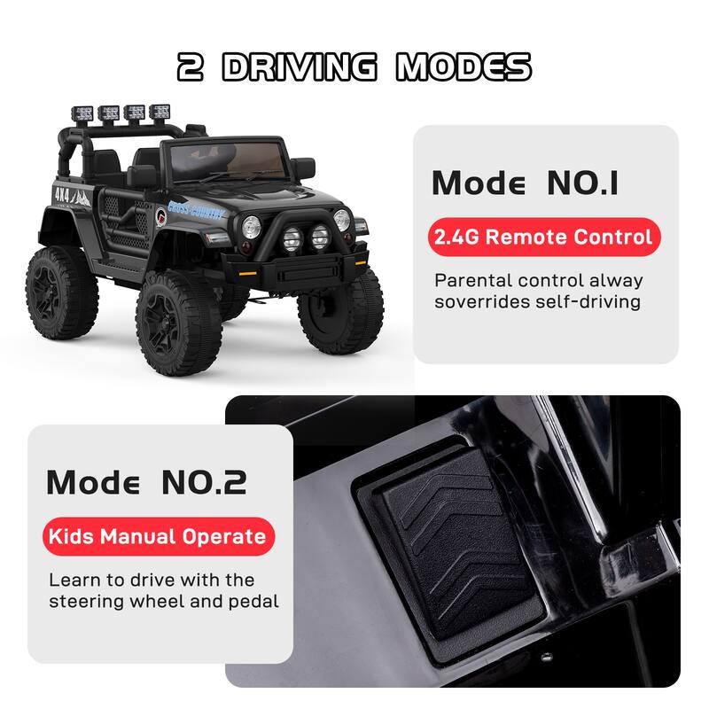 Electric Off-Road Kids Ride-On Car with Parent Remote Control