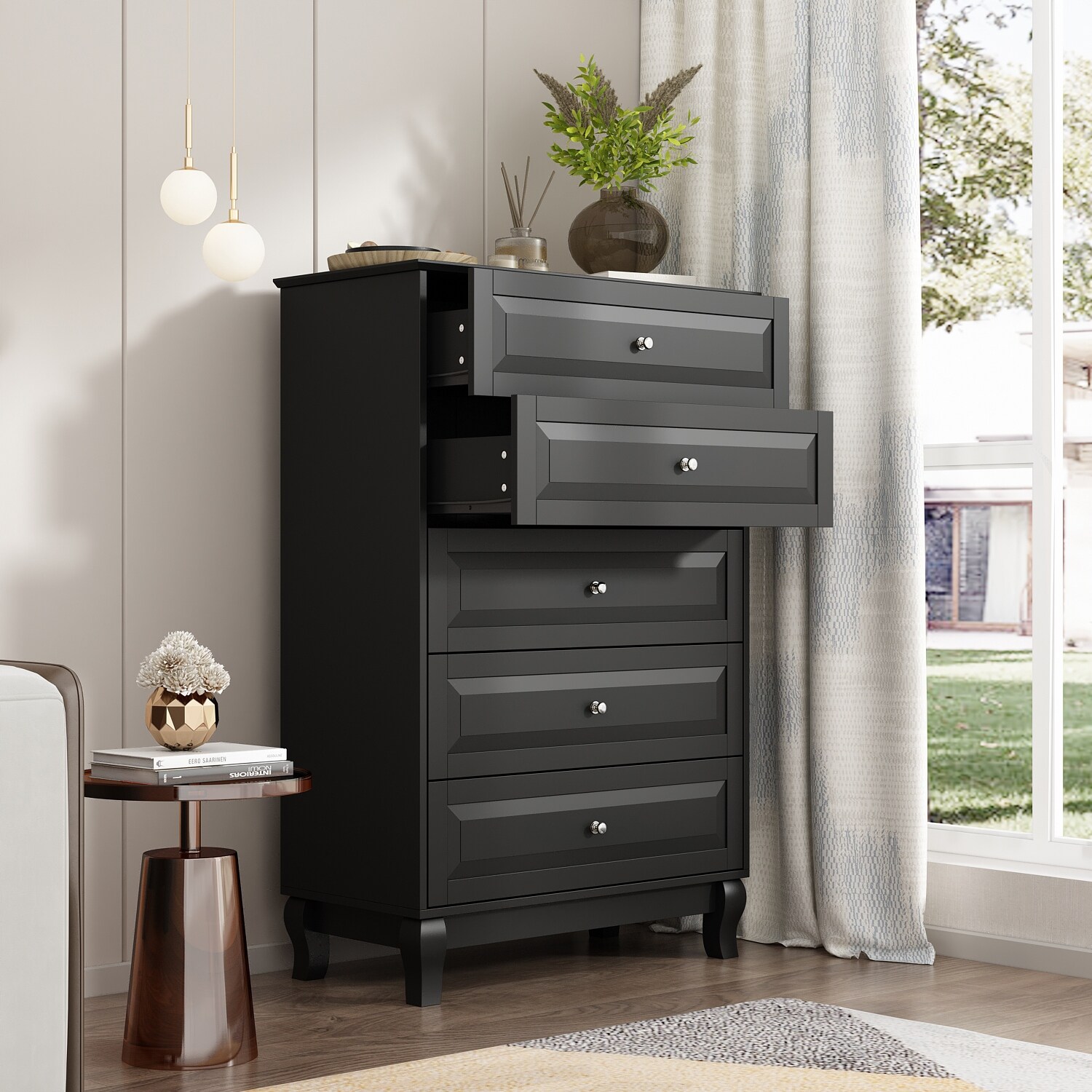 Black and white hot sale modern dresser