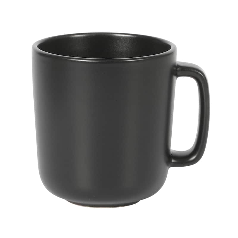 Gibson Home Zuma 16 Piece Stoneware Plates, Bowls, & Mugs Dinnerware Set - Matte Black