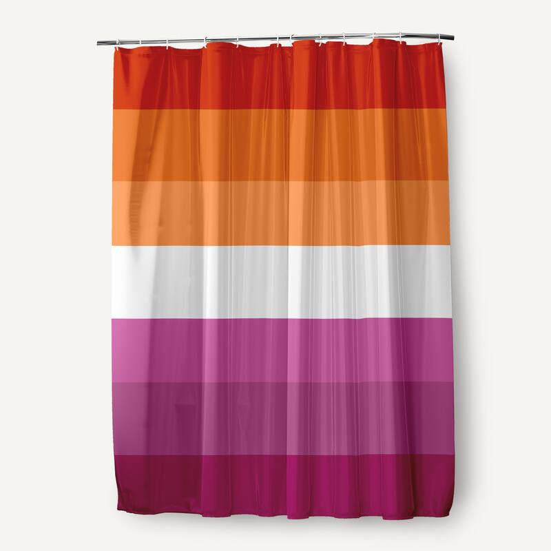 Inclusive Pride Flag Durable Poly Shower Curtain - Inclusive Lesbian