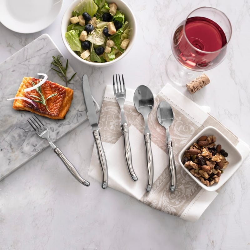 French Home Laguiole Connoisseur 20-Piece 18/10 Stainless-Steel Flatware Set