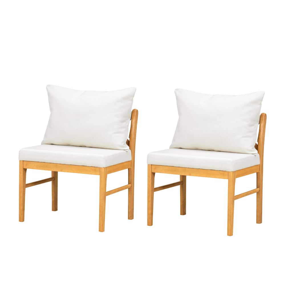 Farmhouse Modern Dining Chairs Set of 2, with Tapered Solid Wood Legs