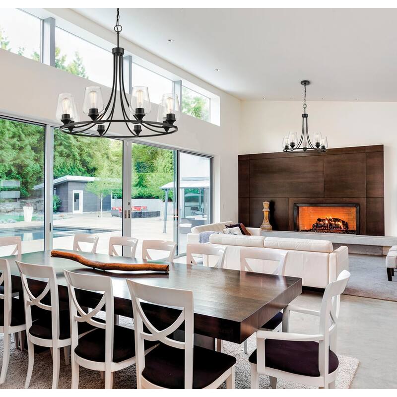 Millennium Lighting Ashford 8 Light Chandelier in Multiple Finishes with Clear Glass Shades