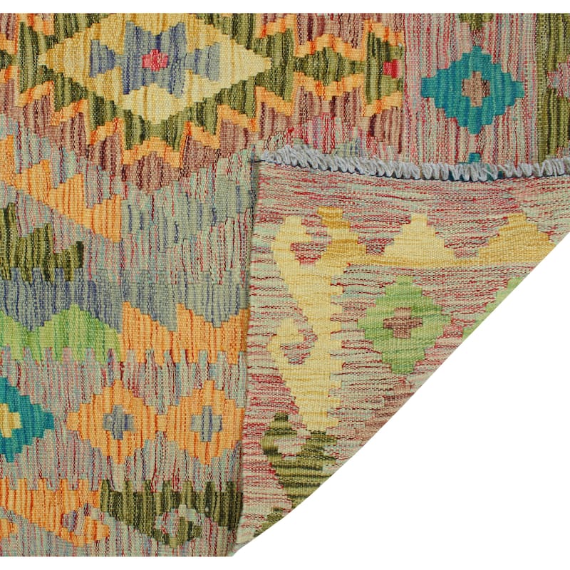 Flatweave Serap Brown/Turquoise Rug - 4'10" x 6'5"