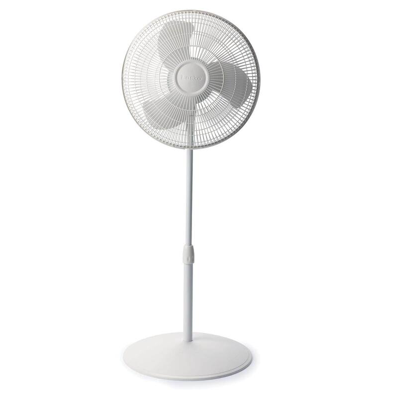 Lasko 16 Inch 3 Speed Oscillating Adjustable Stand Pedestal Floor Fan (2 Pack) - 9.25