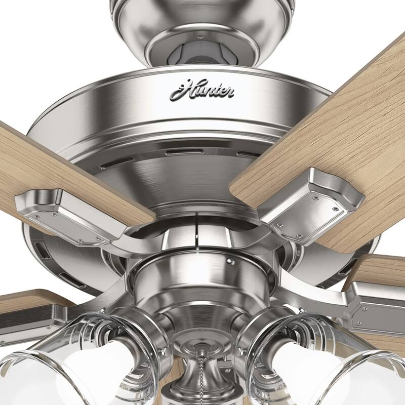 Hunter 60" Crestfield Ceiling Fan w/3-Light LED Light, Pull Chain - Farmhouse, Transitional, Rustic - Exclusive SureSpeed!