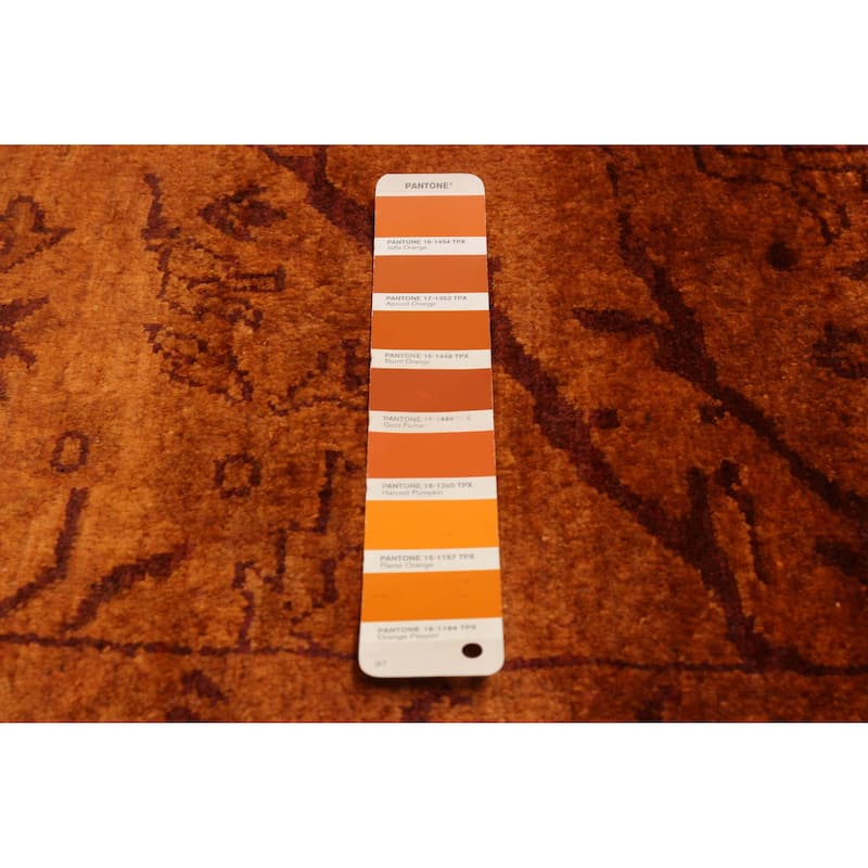 ECARPETGALLERY Hand-knotted Vibrance Burnt Orange Wool Rug - 8'0 x 9'7