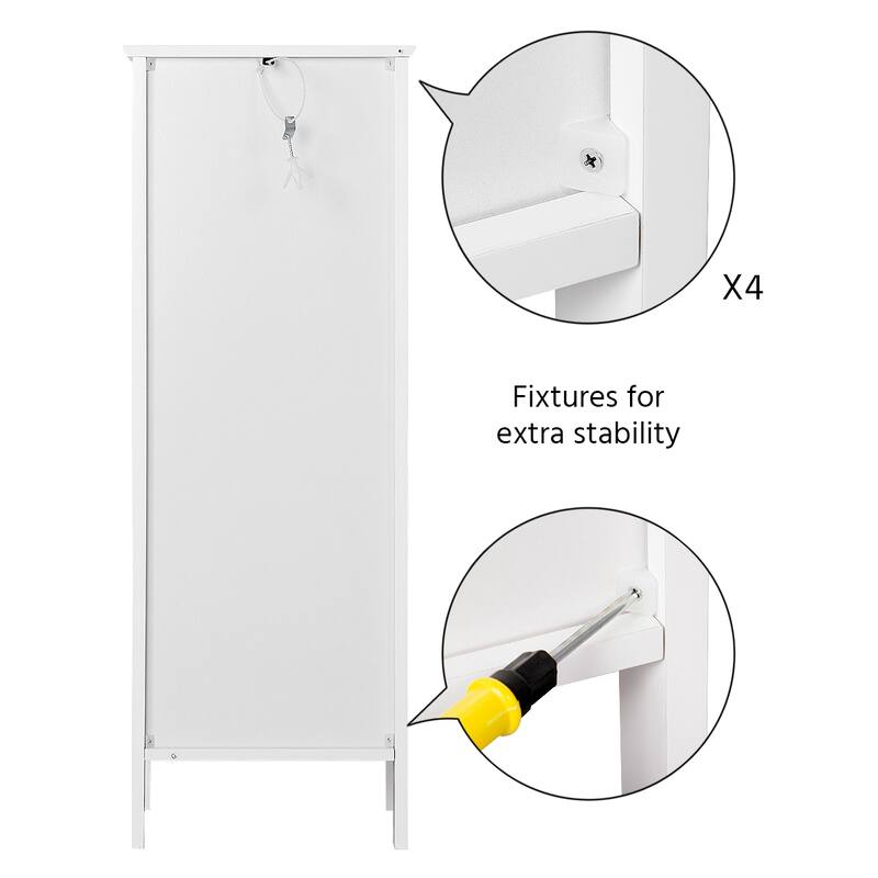 Yaheetech Bathroom Free Standing Storage Floor Cabinet with Drawers
