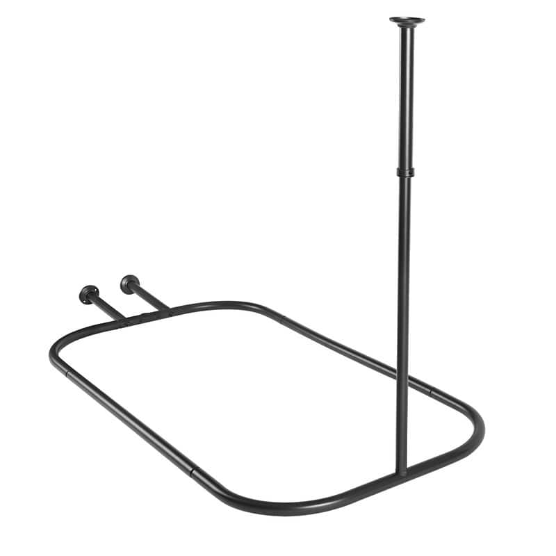 Utopia Alley Rustproof Aluminum Hoop Oval Shower Rod, 54 Inch Extra Large Size by 26 Inch, with White Shower Curtain 180x70 inch
