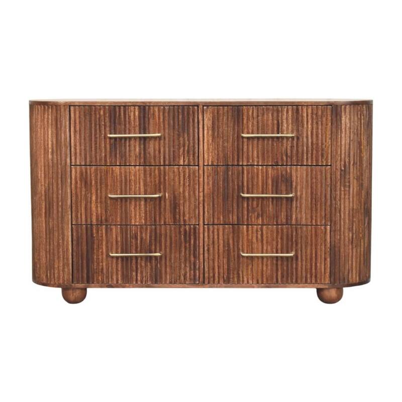 Artisan Furniture Solid Wood Ridge front Chest – Roasted Almond With 6-Drawers