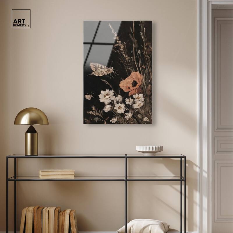 Poppy and Moth II Acrylic by Art Remedy, Ready to Hang