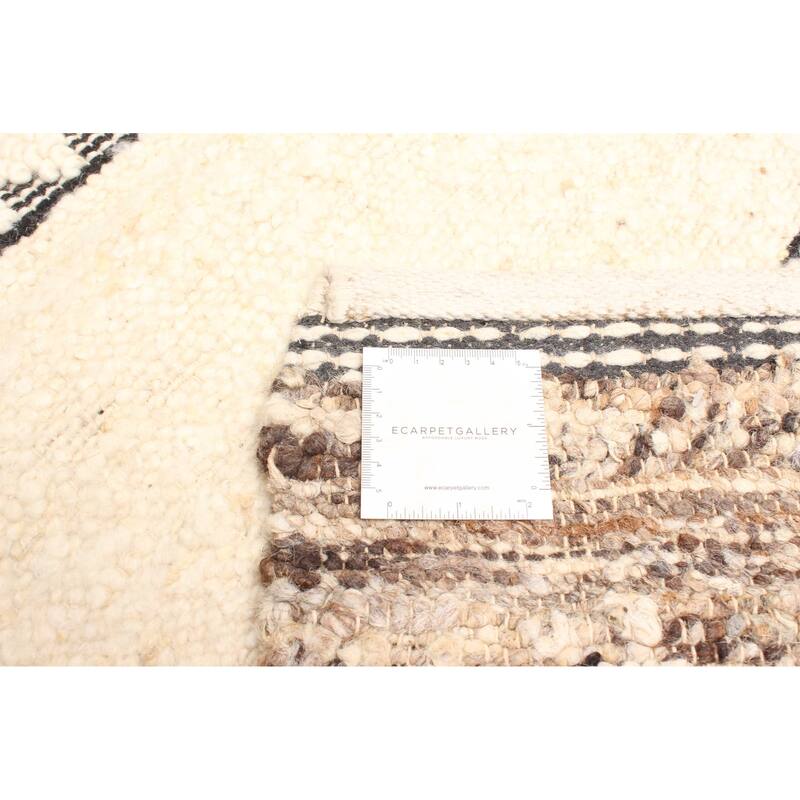 ECARPETGALLERY Braid weave Sienna Brown Wool Rug - 5'4 x 7'11