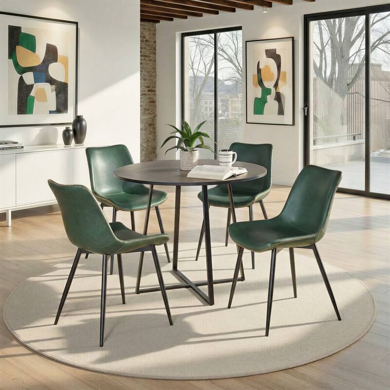 Porch & Den Pugo-Kantsjo Black 5-Piece Dining Set