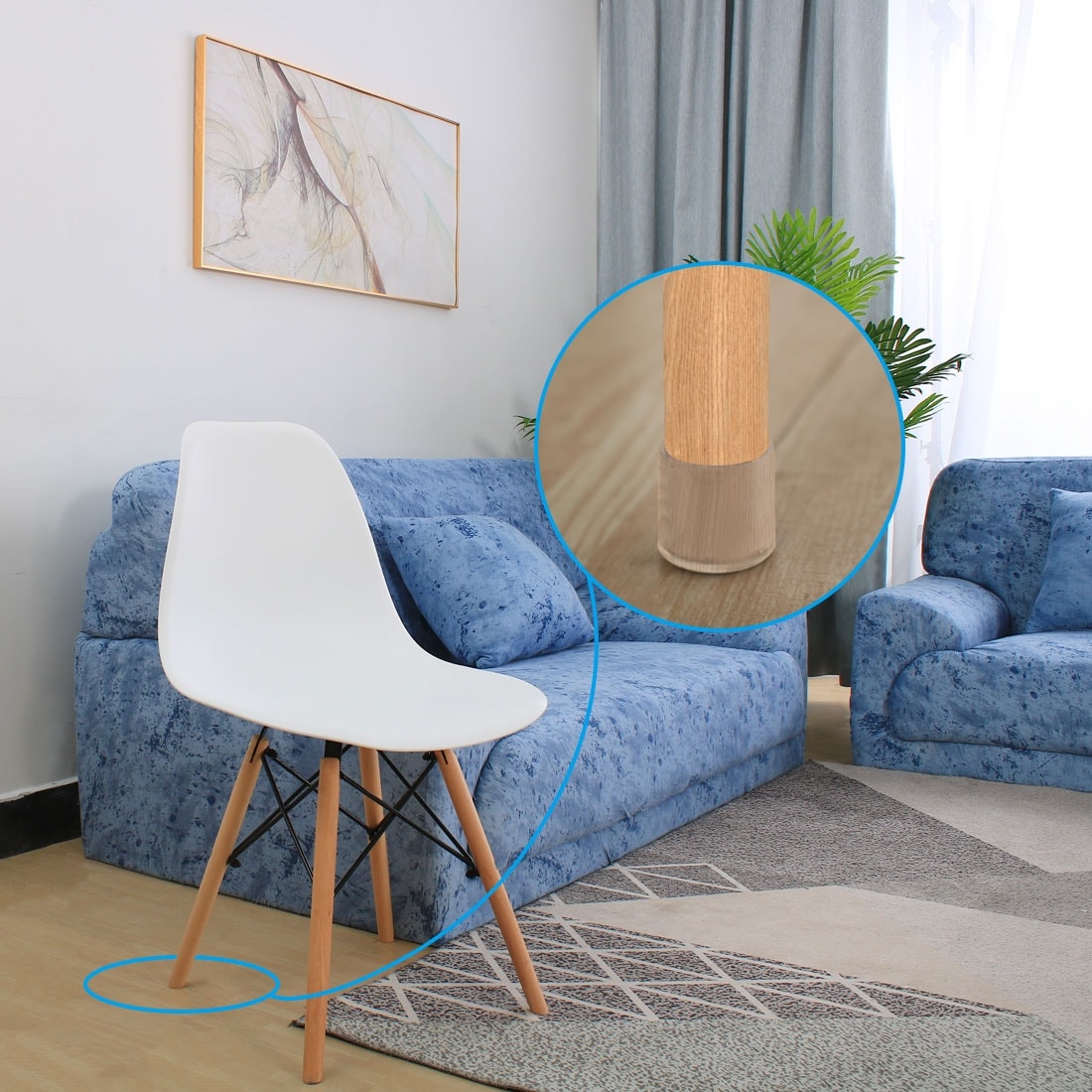 24pcs Soft Clear Furniture Table Chair Leg Feet Glide Slide Pad Floor Protector 