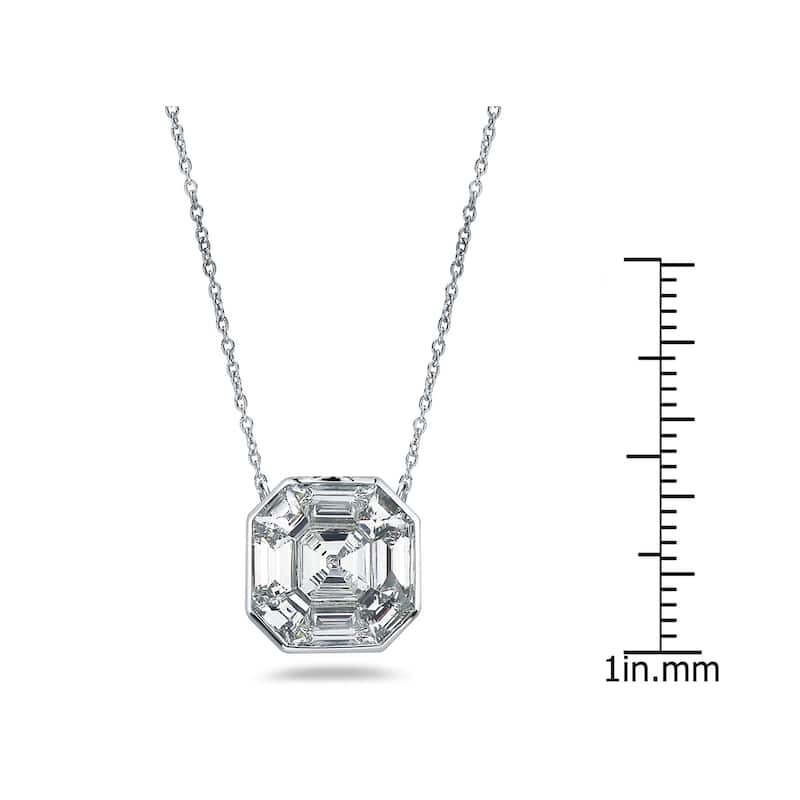 Auriya 14k Gold 1 1/6ctw Asscher-cut Diamond Station Necklace (G-H, VS1-VS2)