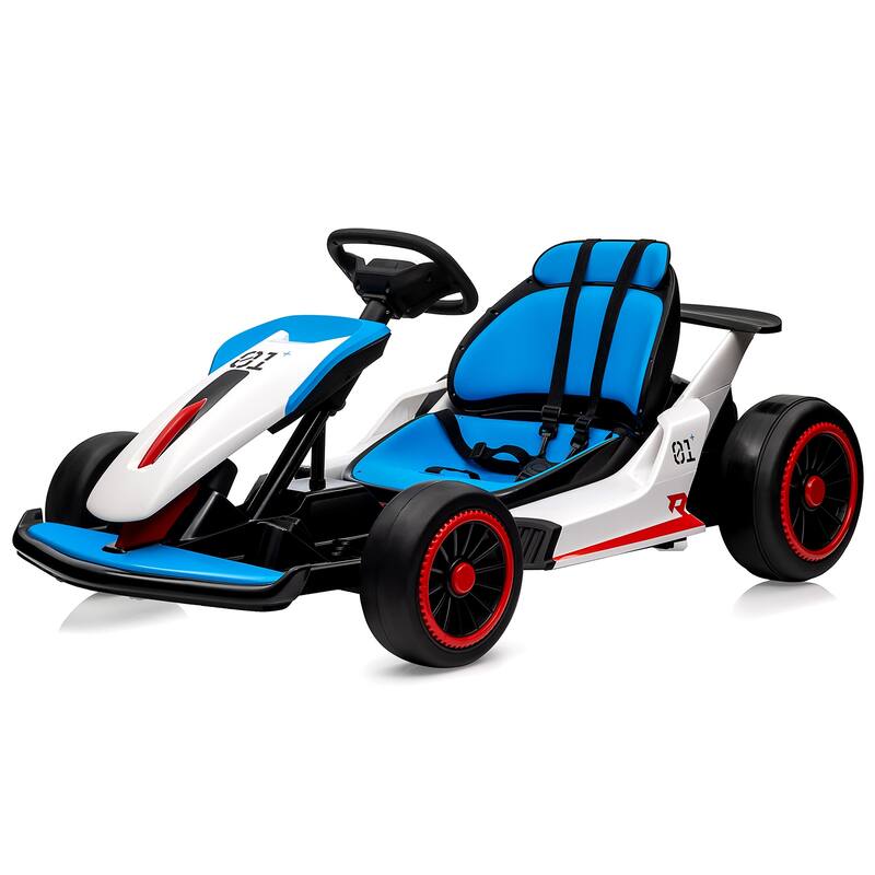 24V Electric Drift Go Kart for Kids 6-12 Best Gift - Blue
