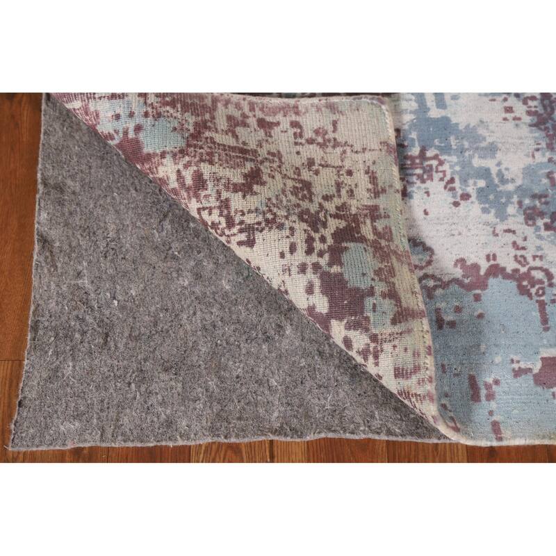 Modern Indian Abstract Rug Hand-Knotted Wool Carpet - 4'0"x 5'9"