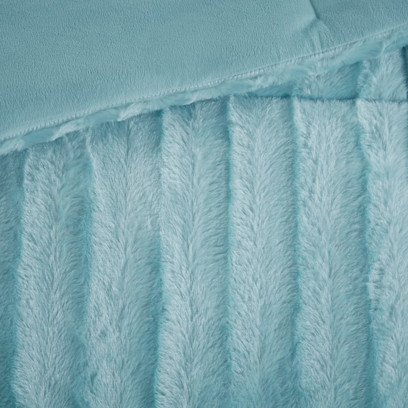 Madison Park York Faux Fur Comforter Mini Set