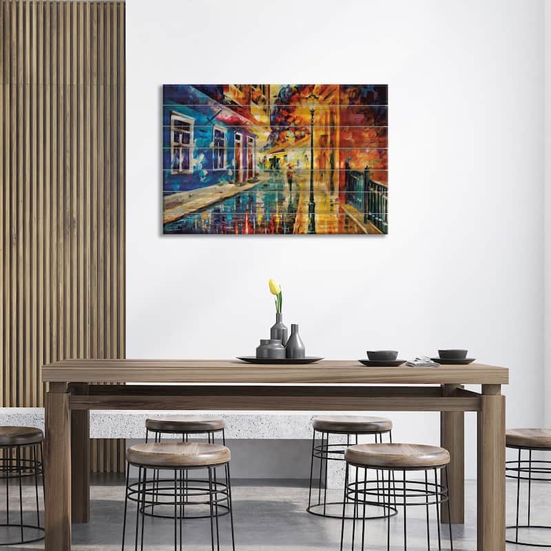 Quito Ecuador Print On Wood by Leonid Afremov - Multi-Color