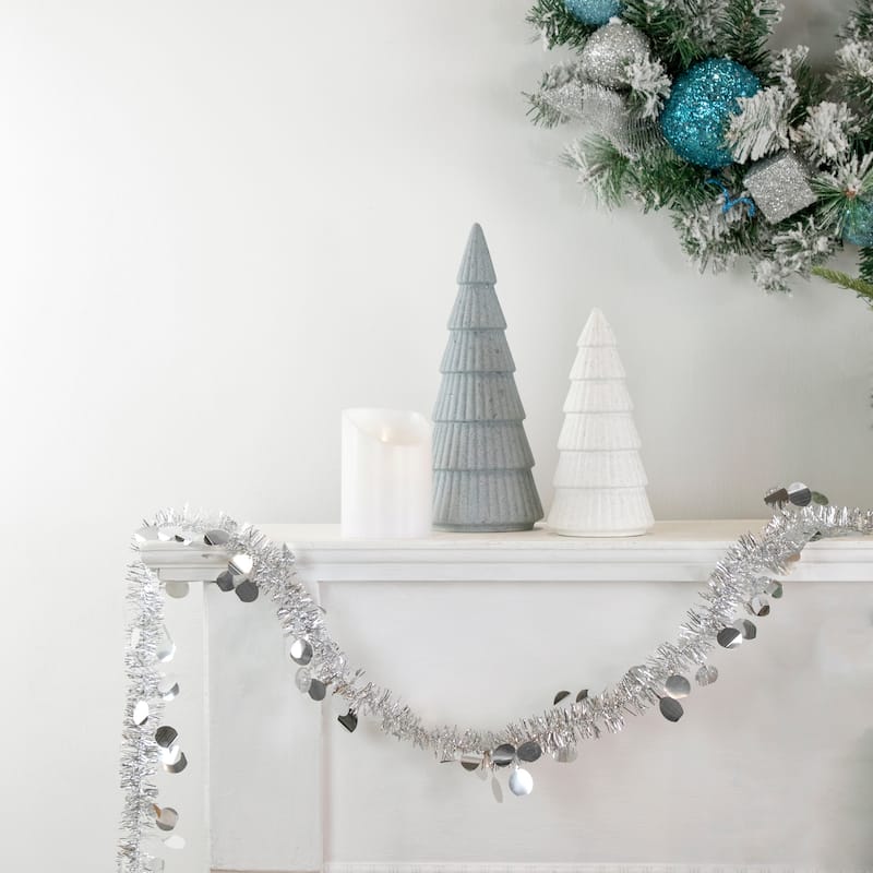50' x 1.5" Tinsel Christmas Garland with Polka Dots - Unlit