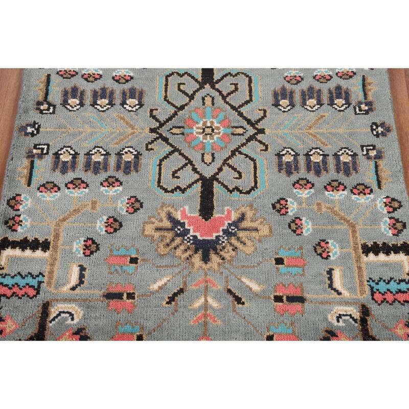 Gray Ziegler Indian Foyer Rug Handmade Wool Carpet - 3'1"x 4'11"
