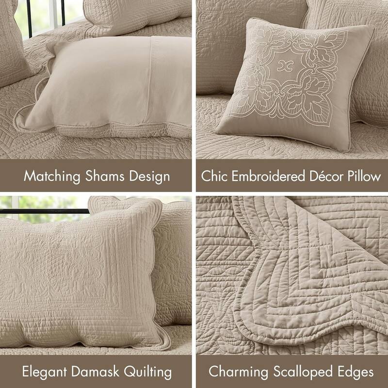 Madison Park Venice 6 Piece Scalloped Edge Daybed Cover Set