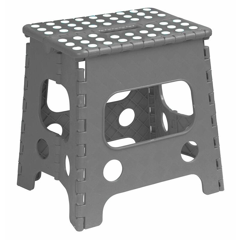 15" Folding Step Stool - Grey
